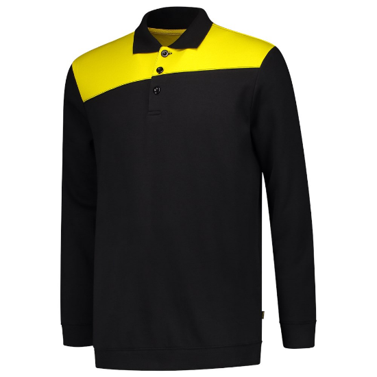 Afbeeldingen van TRICORP Polosweater bi-colour Naden 302004 zwart/geel 3XL