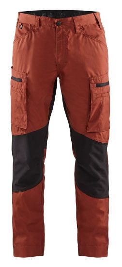 Afbeeldingen van BLÅKLÄDER Werkbroek service met stretch 1459 gebrand rood/zwart D96