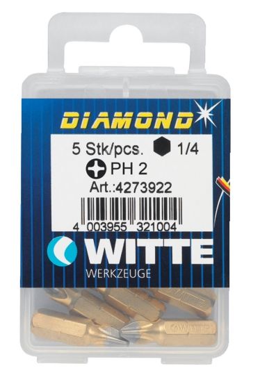 Afbeeldingen van WITTE Bitset ¼" 10x FLEX TiN PZ3 25MM