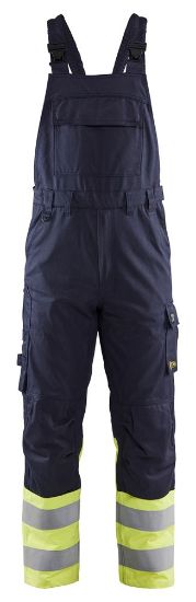 Afbeeldingen van BLÅKLÄDER Bretelbroek Inherent Steel 2605 marineblauw/High Vis geel D96