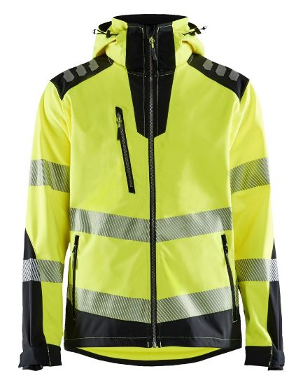 Afbeeldingen van BLÅKLÄDER Softshell jack 4491 High Vis geel/zwart M