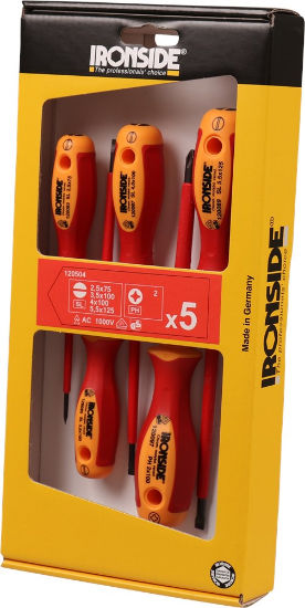 Afbeeldingen van IRONSIDE Schroevendraaierset VDE 2-componenten 5x