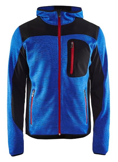 Afbeeldingen van BLÅKLÄDER Gebreid vest met softshell 4930 korenblauw/zwart L