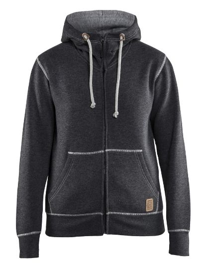 Afbeeldingen van BLÅKLÄDER Hooded sweatvest dames 3373 zwart mêlee XS