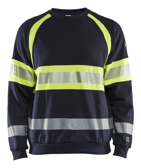 Afbeeldingen van BLÅKLÄDER Sweater Multinorm 3459 marineblauw/High Vis geel S