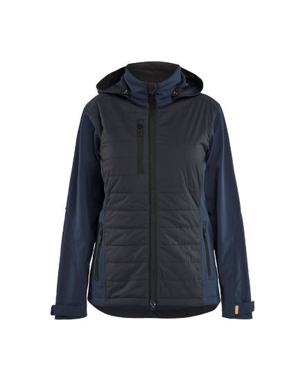 Afbeeldingen van BLÅKLÄDER Hybride jack dames 4733 donker marineblauw/zwart XL