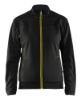 Afbeeldingen van BLÅKLÄDER Sweater service dames met rits 3394 zwart/High Vis geel S