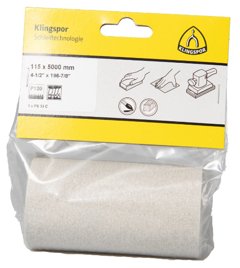 Afbeeldingen van Schuurpapier op rol PS33C 115X5000MM K60 in DIY verpakking