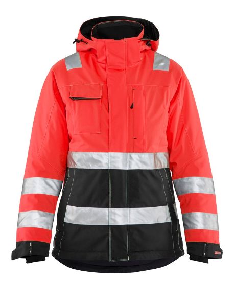 Afbeeldingen van BLÅKLÄDER Winterjas dames 4872 High Vis rood/zwart M