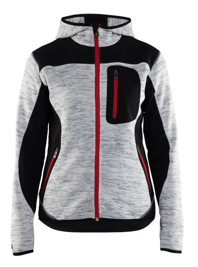 Afbeeldingen van BLÅKLÄDER Gebreid vest met softshell dames 4931 grijs mêlee/zwart L
