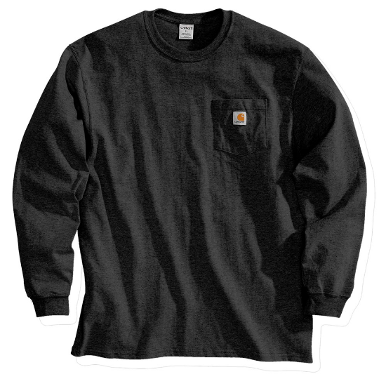 Afbeeldingen van CARHARTT T-shirt met lange mouwen en zak K16 zwart L