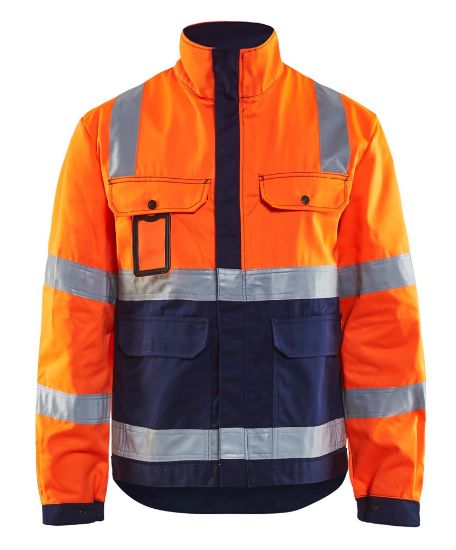 Afbeeldingen van BLÅKLÄDER Jack ongevoerd 4023 High Vis oranje/marineblauw S