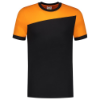 Afbeeldingen van TRICORP T-shirt bi-colour Naden 102006 zwart/oranje 7XL