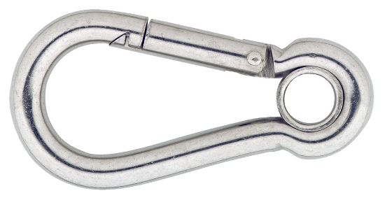 Afbeeldingen van Karabijnhaak met kous C-DIN5299 RVS316 70X7MM