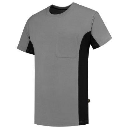 Afbeeldingen van TRICORP T-shirt bi-colour met borstzak 102002 grijs/zwart M