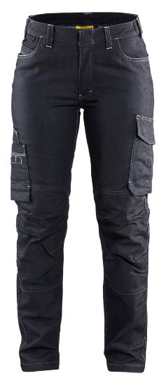 Afbeeldingen van BLÅKLÄDER Werkbroek service dames denim met stretch 7140 marineblauw C32