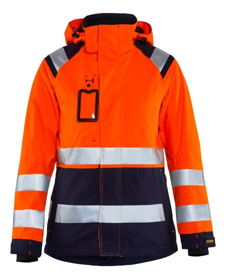 Afbeeldingen van BLÅKLÄDER Shelljack dames 4904 High Vis oranje marineblauw M