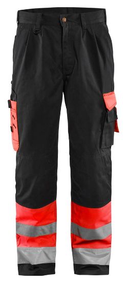 Afbeeldingen van BLÅKLÄDER Werkbroek 1584 High Vis rood/zwart D84