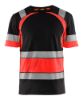Afbeeldingen van BLÅKLÄDER T-shirt 3421 zwart/High Vis rood M