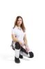 Afbeeldingen van BLÅKLÄDER Schildersbroek dames met stretch 7910 wit/zwart C40