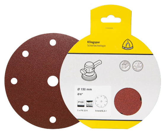 Afbeeldingen van Schuurschijf PS22K met klittenband 115MM K80 stansvorm GLS4 in DIY verpakking