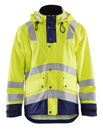 Afbeeldingen van BLÅKLÄDER Regenjas LEVEL 2 4302 High Vis geel/marineblauw 2XL