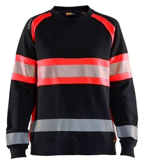 Afbeeldingen van BLÅKLÄDER Sweater dames 3409 zwart/High Vis rood S