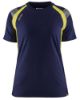 Afbeeldingen van BLÅKLÄDER T-shirt dames Visible 3402 marineblauw/High Vis geel L