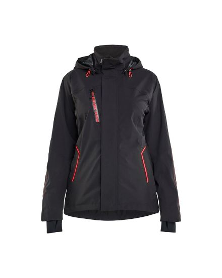 Afbeeldingen van BLÅKLÄDER Shelljack dames met stretch 4403 zwart/rood S
