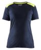 Afbeeldingen van BLÅKLÄDER T-shirt dames bi-colour 3479 donker marineblauw/High Vis geel 3XL