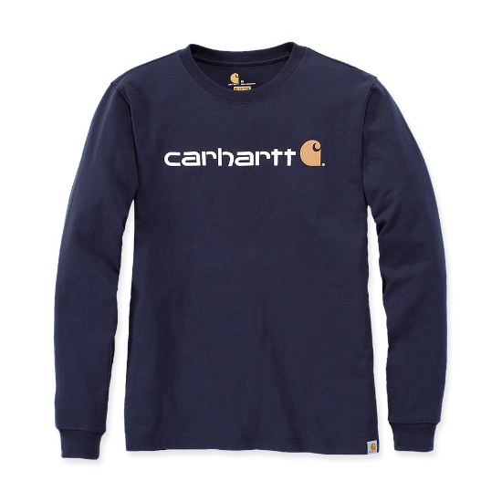 Afbeeldingen van CARHARTT T-shirt lange mouwen met logo 104107 navy L