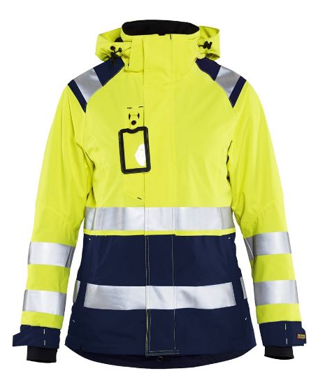 Afbeeldingen van BLÅKLÄDER Shelljack dames 4904 High Vis geel marineblauw XS