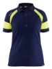 Afbeeldingen van BLÅKLÄDER Poloshirt dames Visible 3529 marineblauw/High Vis geel L