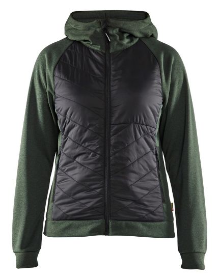 Afbeeldingen van BLÅKLÄDER Hybride sweater dames 3464 herfstgroen/zwart S