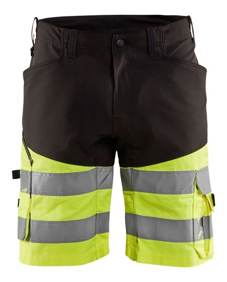 Afbeeldingen van BLÅKLÄDER Short met stretch 1541 zwart/High Vis geel C60