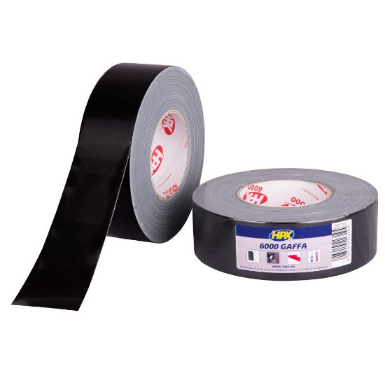 Afbeeldingen van Gaffer 6000 tape zwart 19MM 50M