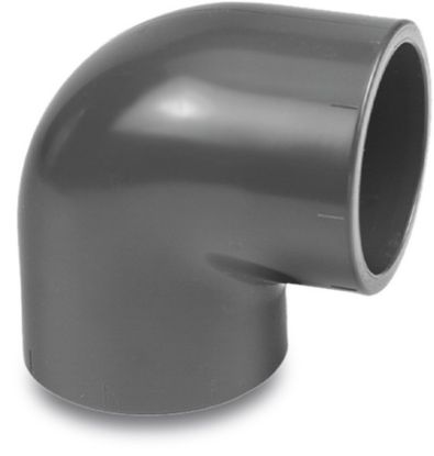 Afbeeldingen van VDL Knie 90° PVC-U grijs 10MM lijmmof 16bar