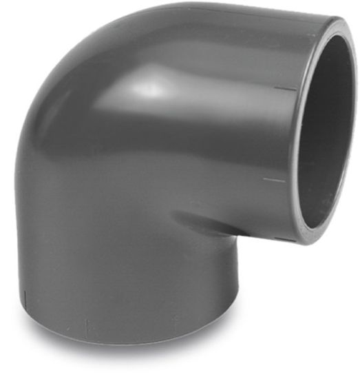 Afbeeldingen van VDL Knie 90° PVC-U grijs 110MM lijmmof 16bar