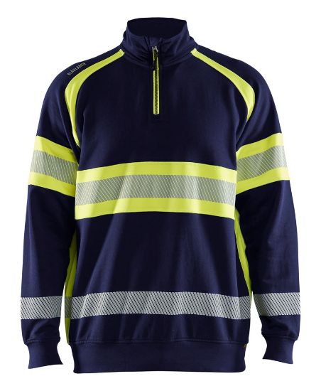Afbeeldingen van BLÅKLÄDER Sweater 3553 marineblauw/High Vis geel XS