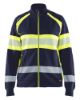 Afbeeldingen van BLÅKLÄDER Sweater dames met rits 3505 marineblauw/High Vis geel L