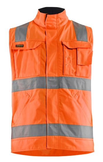 Afbeeldingen van BLÅKLÄDER Werkvest ongevoerd 8505 High Vis oranje/marineblauw S