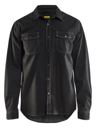 Afbeeldingen van BLÅKLÄDER Overhemd denim 3295 zwart S