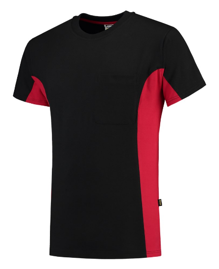 Afbeeldingen van TRICORP T-shirt bi-colour met borstzak 102002 zwart/rood S