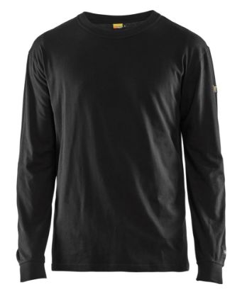 Afbeeldingen van BLÅKLÄDER T-shirt vlamvertragend met lange mouwen 3483 zwart 2XL