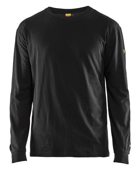 Afbeeldingen van BLÅKLÄDER T-shirt vlamvertragend met lange mouwen 3483 zwart 3XL