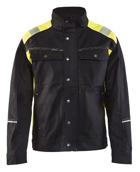 Afbeeldingen van BLÅKLÄDER Jack ongevoerd Visible 4095 zwart/High Vis geel 2XL