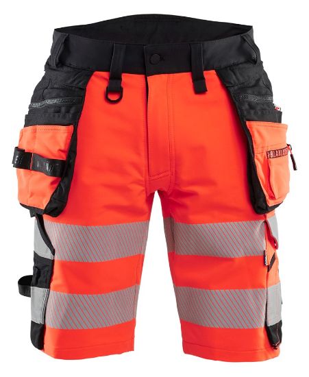 Afbeeldingen van BLÅKLÄDER Short met 4-weg stretch 1120 High Vis rood/zwart C58