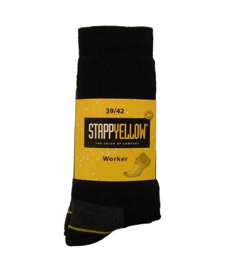 Afbeeldingen van STAPP Sokken Yellow Worker katoen/acryl zwart 39/42