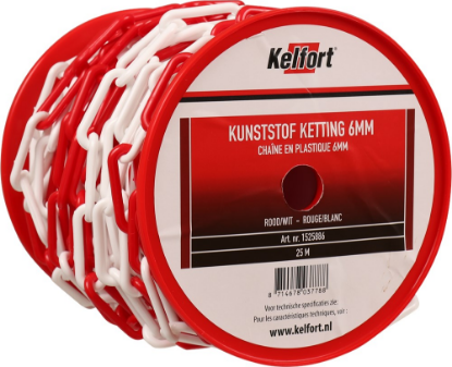 Afbeeldingen van KELFORT Afzetketting rood/wit kunststof 6MM 25M
