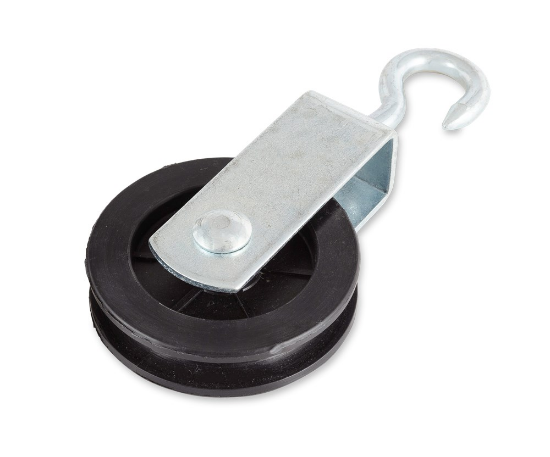 Afbeeldingen van Katrol spitse haak EV PA wiel 50MM label